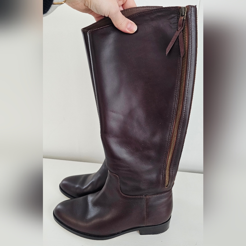 Cole Haan Brown Leather Arlington Riding Boots Size 7.5 Retail $398 - Picture 4 of 14
